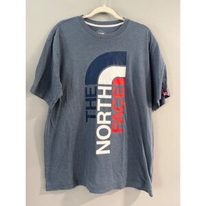 The North Face Mens T Shirt L Blue Short Sleeve Logo Graphic Tee Casual Top